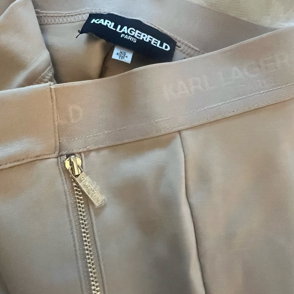 Chic Beige Trousers with Zipper Accents Karl Lagerfeld - Picture 3 of 5